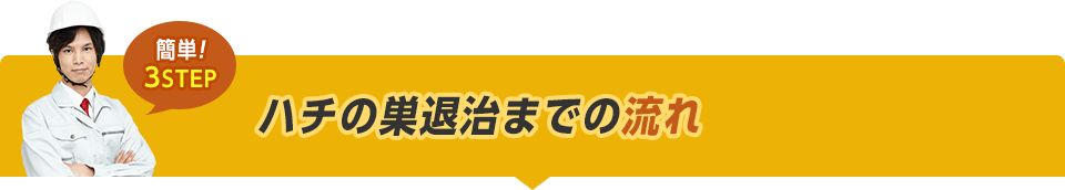 簡単3ステップ、ハチ退治までの流れ